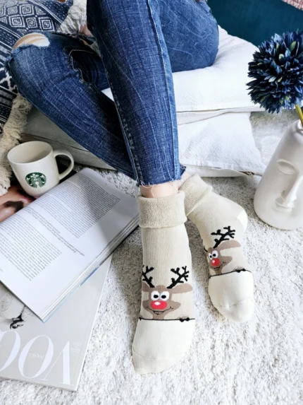 skarpety damskie grube świąteczne