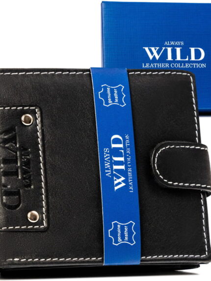 Skórzany portfel męski na zatrzask - Always Wild