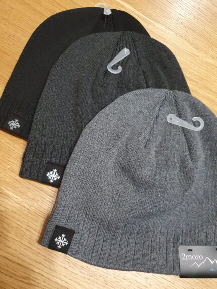 Męska zimowa czapka 2moro z polarem grafitowa