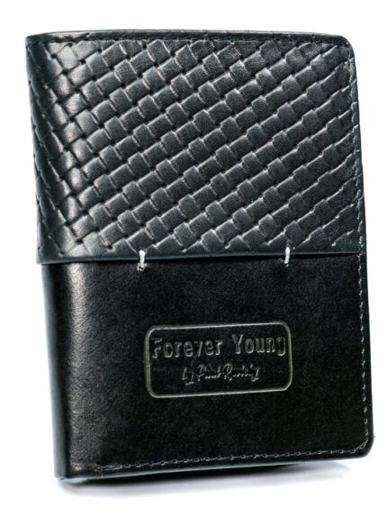 Czarny portfel męski skórzany - Forever Young®