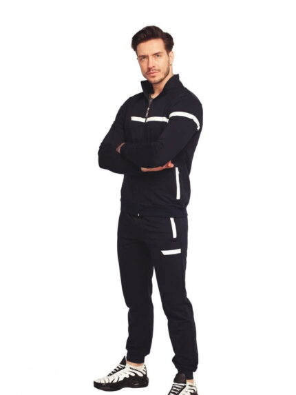 Bawełniany granatowy dres męski