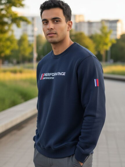 Bluza męska granatowa PERFORMANCE Limited Edition – gruba, turecka, sportowa