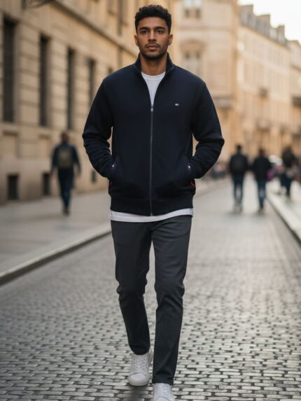 Bluza bawełniana męska bez kaptura gruba Tomy Parker