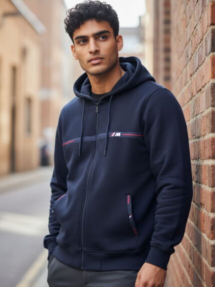 Bluza męska Tomy Parker z kapturem gruba granatowa