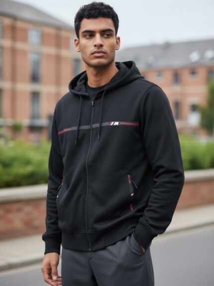 Bluza męska z kapturem Tomy Parker cienka czarna