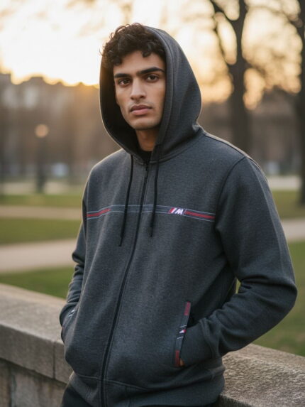 Bluza męska z kapturem Tomy Parker cienka szara