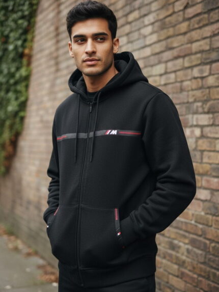 Bluza męska Tomy Parker z kapturem gruba czarna