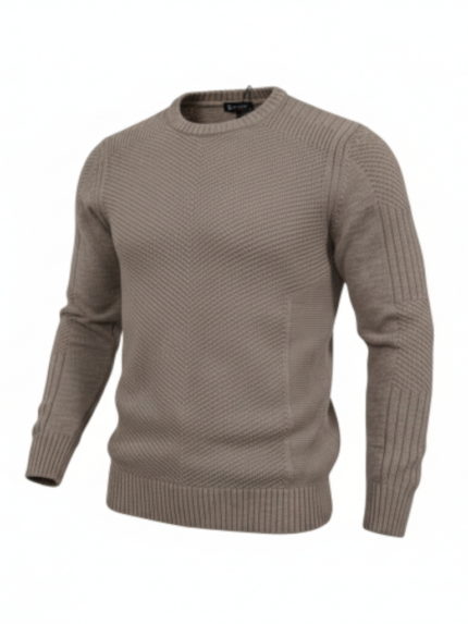 Bawełniany beżowy sweter męski