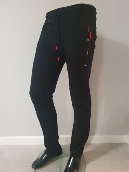 Spodnie dresowe męskie bez ściągacza czarne