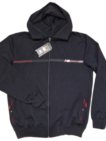 Bluza czarna cienka męska z kapturem Tomy Parker nadwymiar