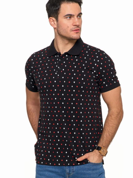 Koszulka polo Moraj czarna karty