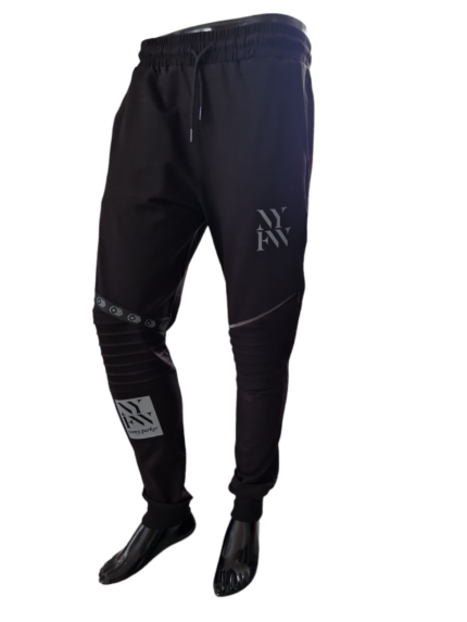 Spodnie dresowe męskie ze ściągaczem czarne