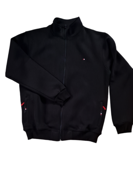 Bluza męska Tomy Parker czarna gruba rozpinana bez kaptura