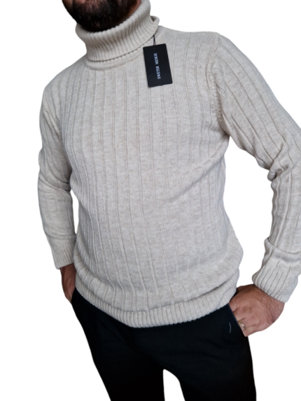 Kaszmirowy golf sweter męski