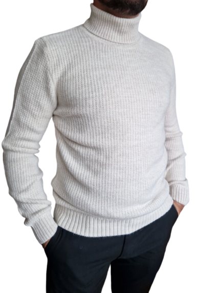 Wełniany golf sweter męski