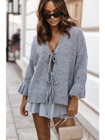 Sweter damski wiązany z przodu