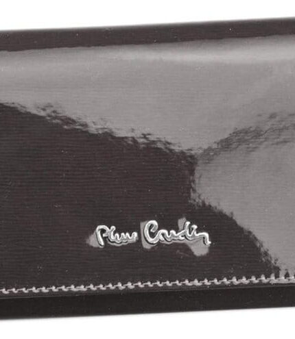 Lakierowany, poziomy portfel damski ze skóry naturalnej - Pierre Cardin