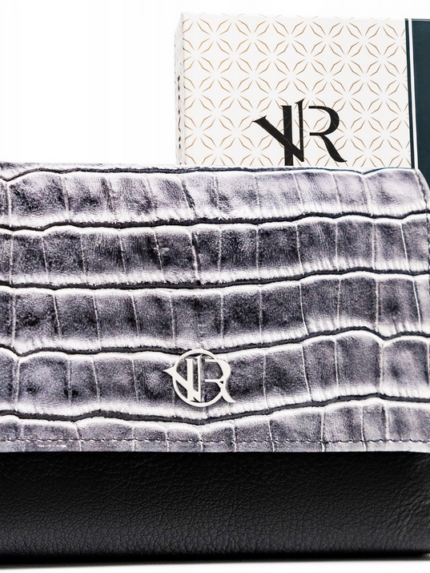 Damski portfel ze skóry naturalnej na zatrzask - Rovicky