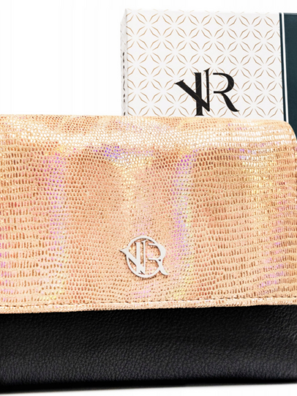 Damski portfel ze skóry naturalnej na zatrzask - Rovicky