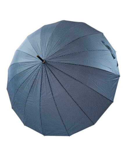 Długa parasolka damska w kropki morska