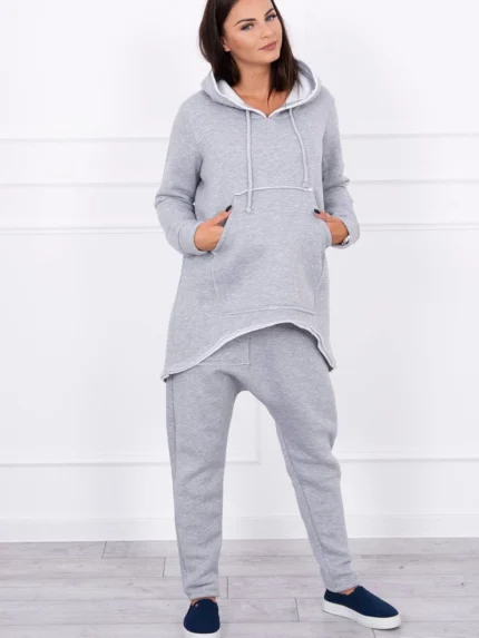 Komplet ze spodniami Baggy szary