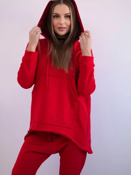 Komplet ze spodniami Baggy czerwony