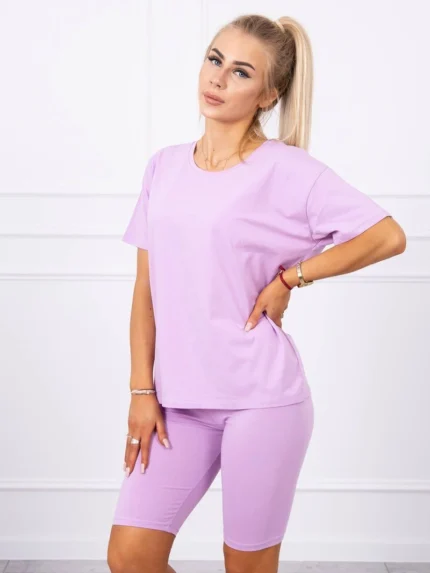Komplet top+legginsy fioletowy