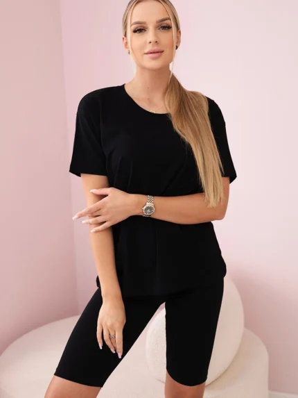 Komplet top+legginsy czarny