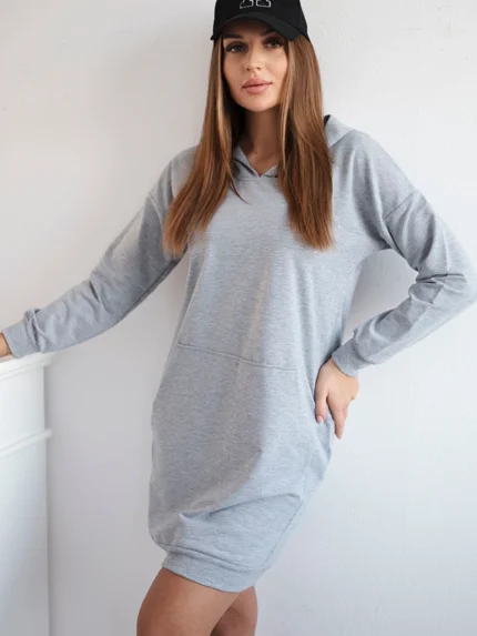 Sukienka z kapturem szara