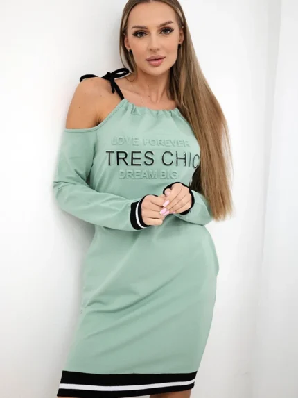Sukienka Tres Chic ciemny miętowy