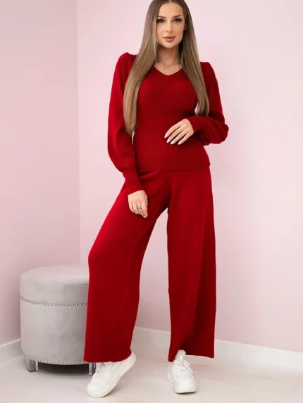 Komplet swetrowy czerwony