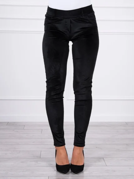 Spodnie welurowe czarne