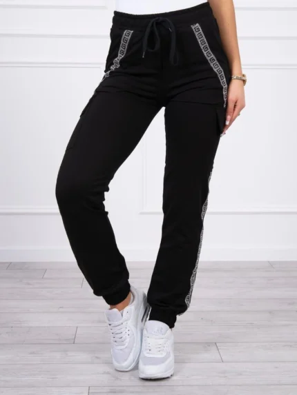 Spodnie bawełniane cargo czarne