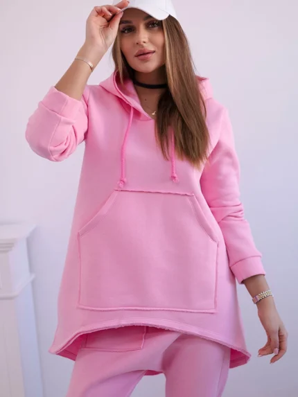 Komplet ze spodniami Baggy jasny różowy