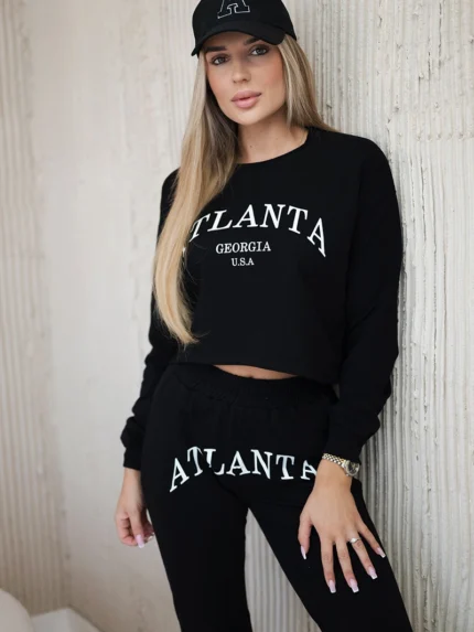 Komplet z nadrukiem Atlanta czarny