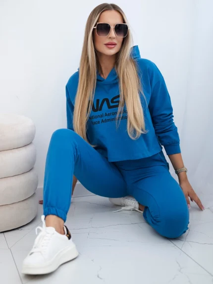 Komplet z nadrukiem jeansowy