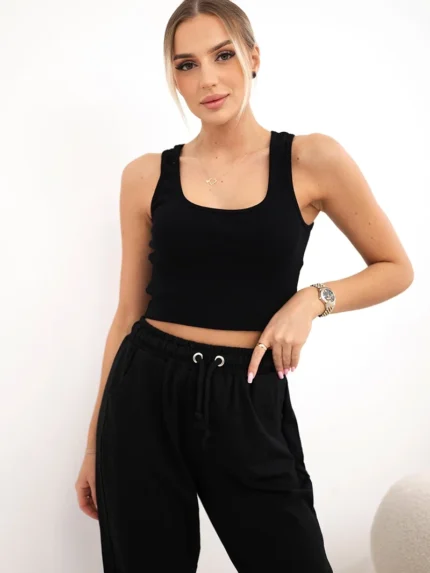 Komplet top+spodnie czarny