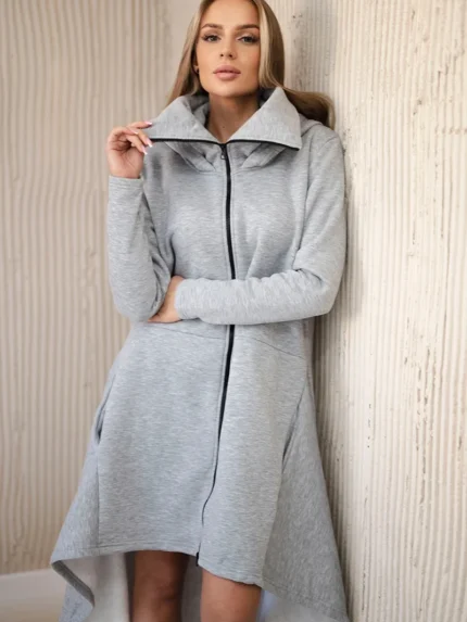 Sukienka ocieplana z dłuższymi bokami szara