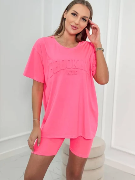Komplet Brooklyn różowy neon
