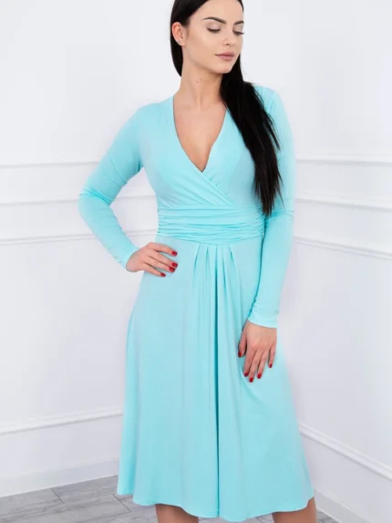 Sukienka z odcięciem pod biustem miętowa