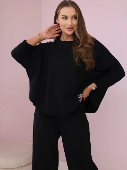 Komplet bawełniany bluza + spodnie czarny