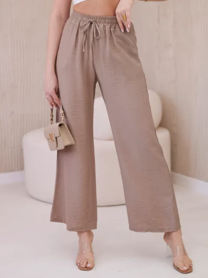 Spodnie z wiskozy z szeroką nogawką fango