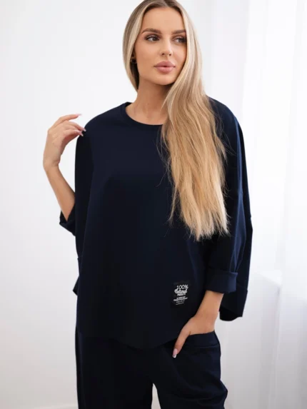 Komplet Punto Milano Winter bluza + spodnie granatowy