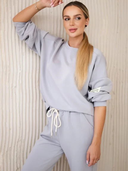 Komplet bluza + spodnie masełko szary