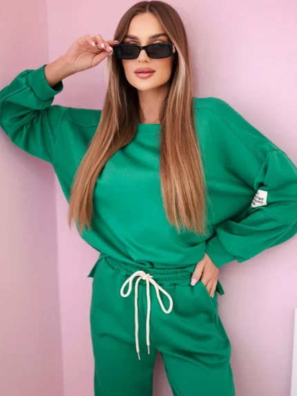 Komplet bluza + spodnie masełko zielony