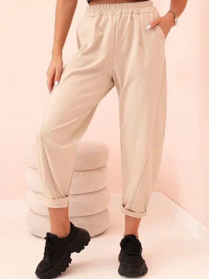 Spodnie z kieszeniami Summer Punto beżowe