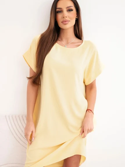 Sukienka z kieszeniami żółta