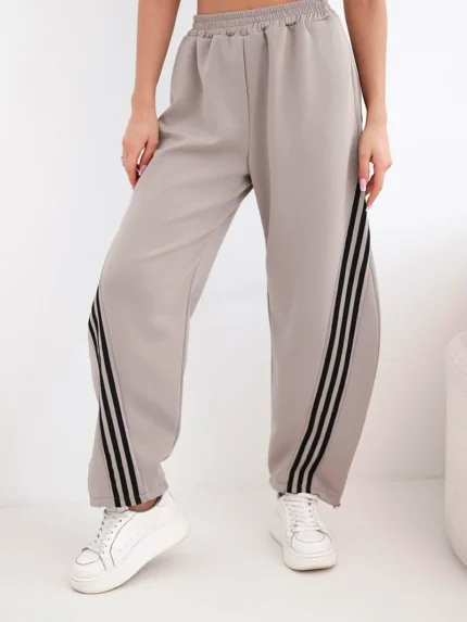 Spodnie damskie masełkowe z wiskozy z lampasem fango