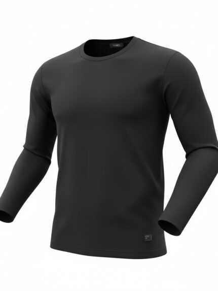 Męska bluza long – cienka czarna