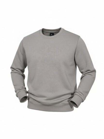 Bluza męska gładka bez kaptura cienka jasnoszara